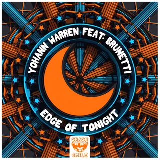 Cover art for Edge Of Tonight: an orange crescent moon inside a starburst pattern